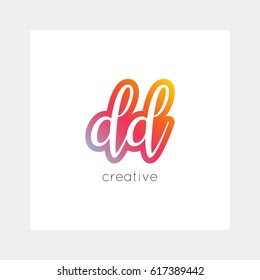 DD logo, vector. Useful as branding symbol, app icon, alphabet element, clip-art.