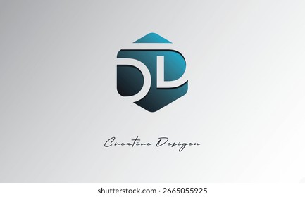 DD Minimal Polygon Shape Símbolo de espacio negativo Abstractas para uso de marca"