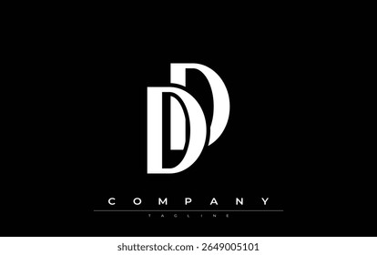 DD Modern Initials Logo Design. Branding logo with stylized initials showcasing bold design and modern aesthetic. Ideal for professional business branding or creative projects focusing on minimalistic