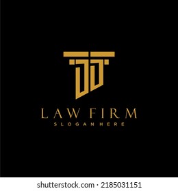 DD monogram initial logo for lawfirm with pillar design