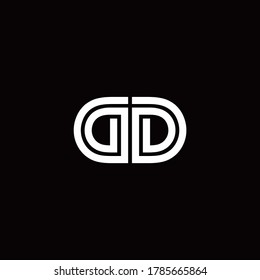 Logo de monograma DD con plantilla de diseño de línea abstracta