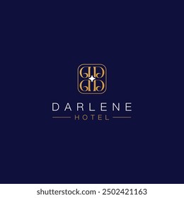 DD monogram logo luxury minimalist with star, hotel logo and luxury hotel 