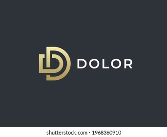 DD. Monogram of Two letters DD. Luxury, simple, minimal and elegant D logo design. Vector illustration template.