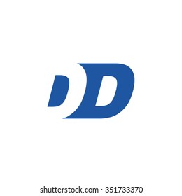 DD negative space letter logo blue