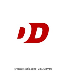 Dd Negative Space Letter Logo Red Stock Vector (Royalty Free) 351738980 ...