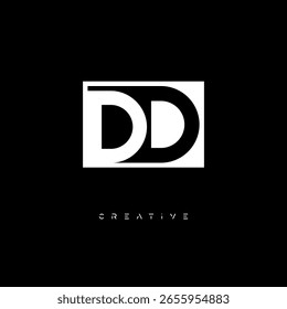 DD Negative Space Monogram – Minimalist Black and White Letter mark Logo for Creative Branding, Fashion Identity and Modern Design Concepts
