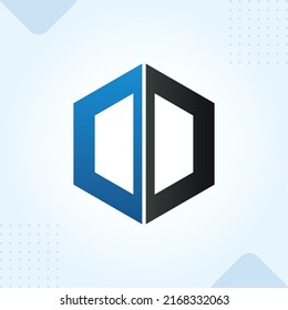 DD or OO letter hexagon creative modern premium business logo design vector template