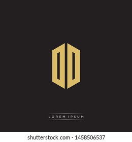 DD OO Logo Emblem Capital Letter Modern Template EPS 10 With Black Background