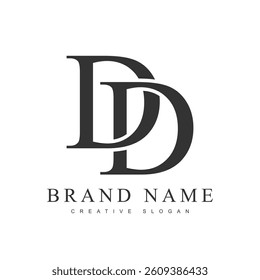 DD trendy logotype template. Initial letter d and d classic font style. Creative logo for company name or identity. Vector illustration.