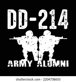 DD-214 Army Alumni Vector with Poster, Banner and T-Shirt design for Us Veterans Day