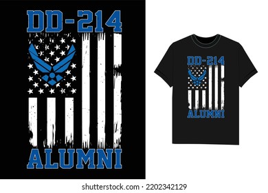 DD-214 US Air Force Alumni Military Veteran Retirement Gift T-Shirt vector design