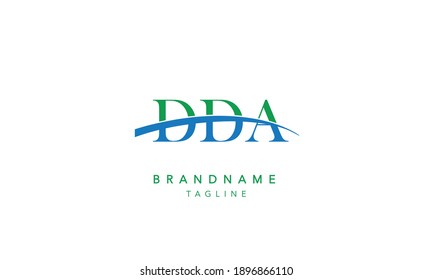 DDA Alphabet initial swoosh Abstract Icon Logo vector illustration
