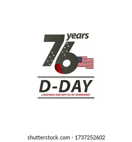 D-day Celebration Landing and Battle of Normandy Vector Template Design Illustration