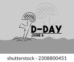 D-Day. June 6. Hand drawn. Abstract design vector. Eps 10.