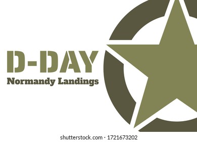 D-Day. Normandy landings concept. Template for background, banner, card, poster with text inscription. Vector EPS10 illustration