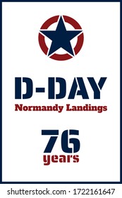 D-Day. Normandy landings concept. Template for background, banner, card, poster with text inscription. Vector EPS10 illustration