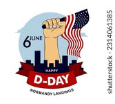 D-Day Normandy Landings Memorial Vector Design