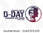 D-Day. Normandy Landings. Remember and Honor. June 6, 1944. Holiday concept. Template for background, banner, card, poster with text inscription. Vector EPS10 illustration
