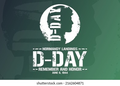 D-Day. Normandy Landings. Remember and Honor. June 6, 1944. Holiday concept. Template for background, banner, card, poster with text inscription. Vector EPS10 illustration