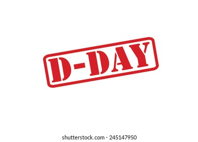 D-DAY Red Rubber Stamp Vector over a white background.