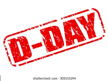 D-DAY red stamp text on white