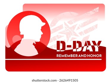 D-Day. Remembrance and Honor – banner, poster, vector illustration