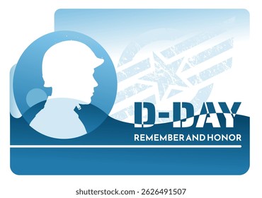 D-Day. Remembrance and Honor – banner, poster, vector illustration