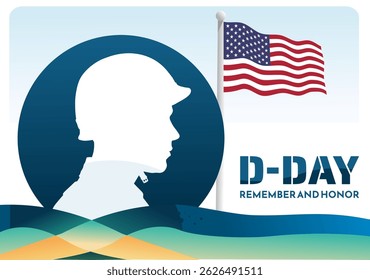 D-Day. Remembrance and Honor – banner, poster, vector illustration