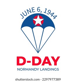 D-Day typography poster. Vector template for banner, flyer, postcard, etc.