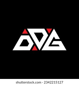 DDG triangle letter logo design with triangle shape. DDG triangle logo design monogram. DDG triangle vector logo template with red color. DDG triangular logo Simple, Elegant, and Luxurious design.