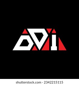 DDI triangle letter logo design with triangle shape. DDI triangle logo design monogram. DDI triangle vector logo template with red color. DDI triangular logo Simple, Elegant, and Luxurious design.