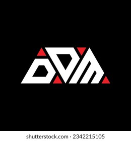 DDM triangle letter logo design with triangle shape. DDM triangle logo design monogram. DDM triangle vector logo template with red color. DDM triangular logo Simple, Elegant, and Luxurious design.