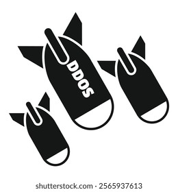 Ddos attack bomb cyber security concept icon in glyph style