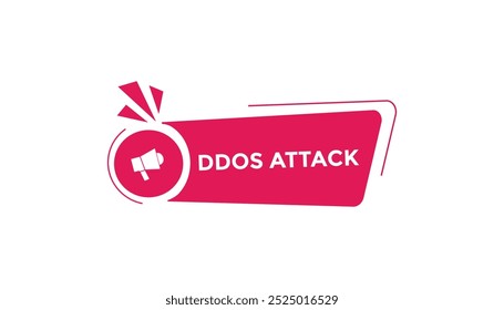 Ddos attack button web banner templates. Vector Illustration