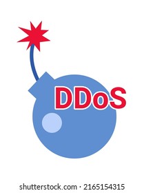 Icono de ataque Ddos. Ilustración del vector