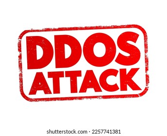 DDOS Attack occurs when multiple machines are operating together to attack one target, internet concept stamp