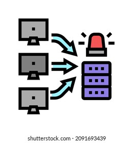 ddos attacks color icon vector. ddos attacks sign. isolated symbol illustration