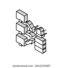 ddos attacks isometric icon vector. ddos attacks sign. isolated symbol illustration
