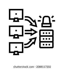 ddos attacks line icon vector. ddos attacks sign. isolated contour symbol black illustration