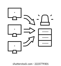 ddos attacks line icon vector. ddos attacks sign. isolated contour symbol black illustration