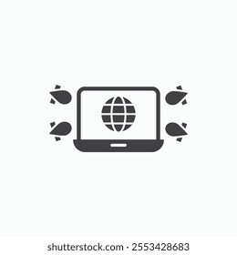 DDOS black solid vecor icon