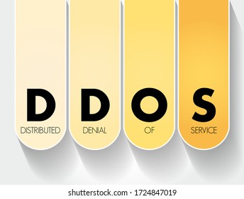 DDoS - Distributed Denial of Service acronym, technology concept background