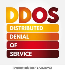 DDoS - Distributed Denial of Service acronym, technology concept background