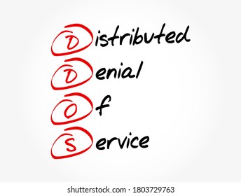 DDoS - Distributed Denial of Service acronym, technology concept background