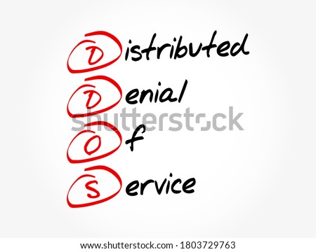 DDoS - Distributed Denial of Service acronym, technology concept background