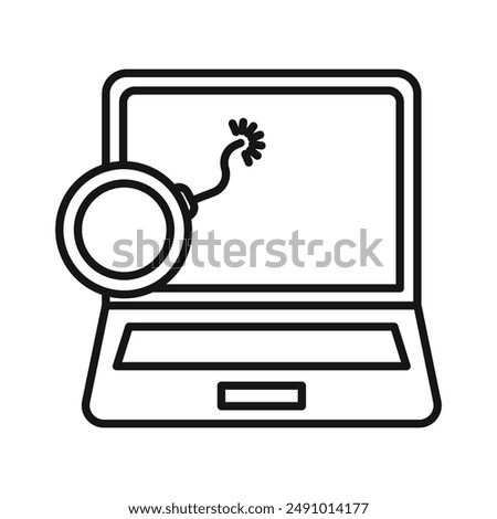 Ddos icon Black line art vector logo