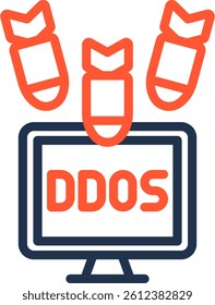 Ddos Icon Color Line Vector Illustration