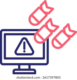 Ddos Icon Color Vector Illustration