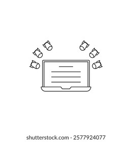 Ddos icon Flat illustration sign