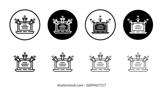 Ddos icon Line Art Logo set